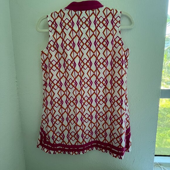 Crown & Ivy Pink Geometric Print Sleeveless Tunic Cover-Up - Picture 5 of 8